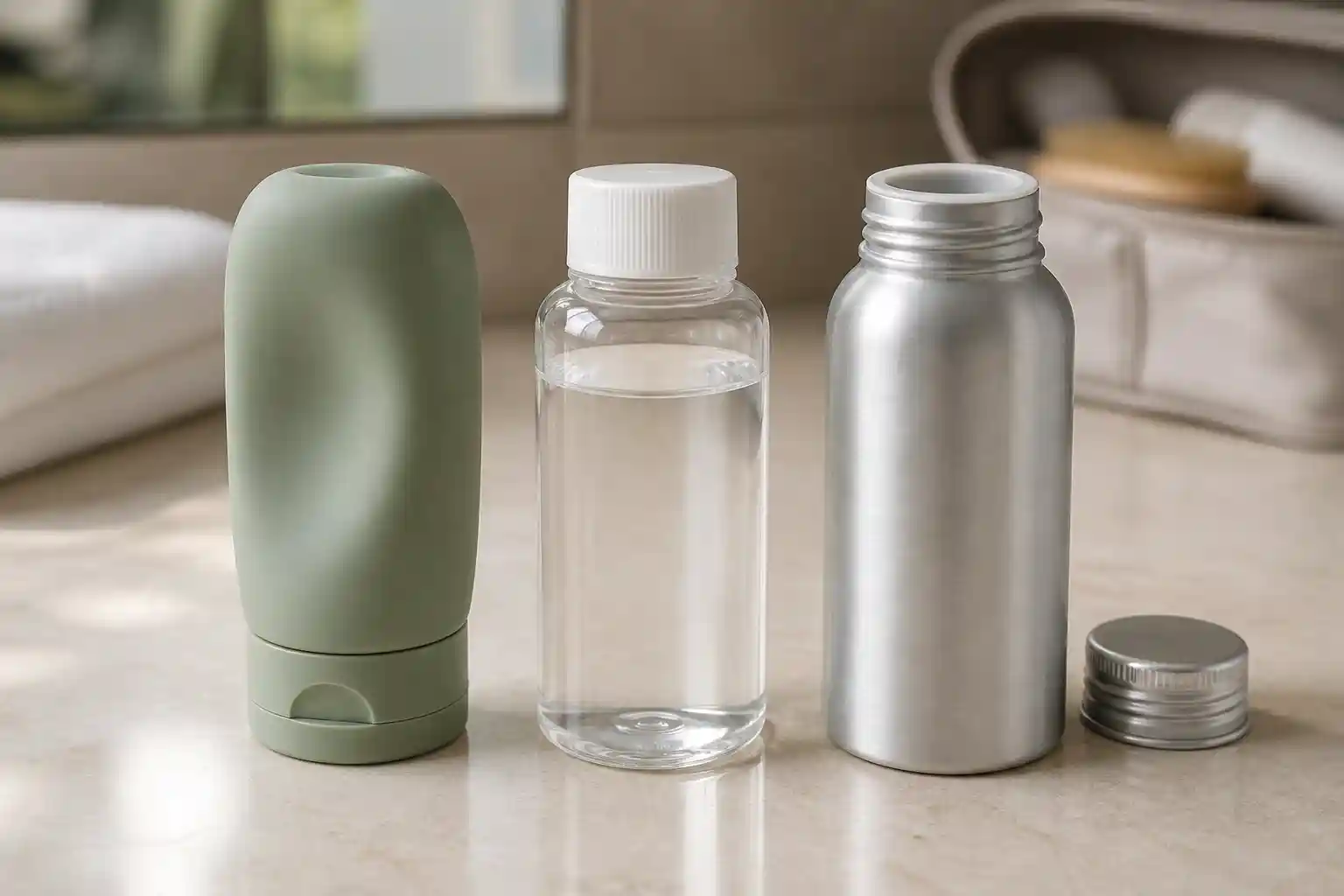 Silicone vs Plastic vs Aluminum Travel Bottles